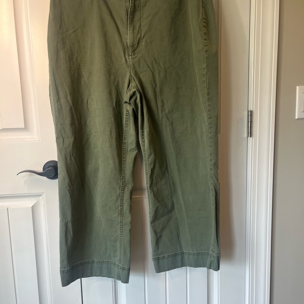Old Navy Olive Wide Leg Ankle Length Chinos